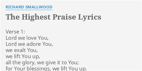highest praise lyrics